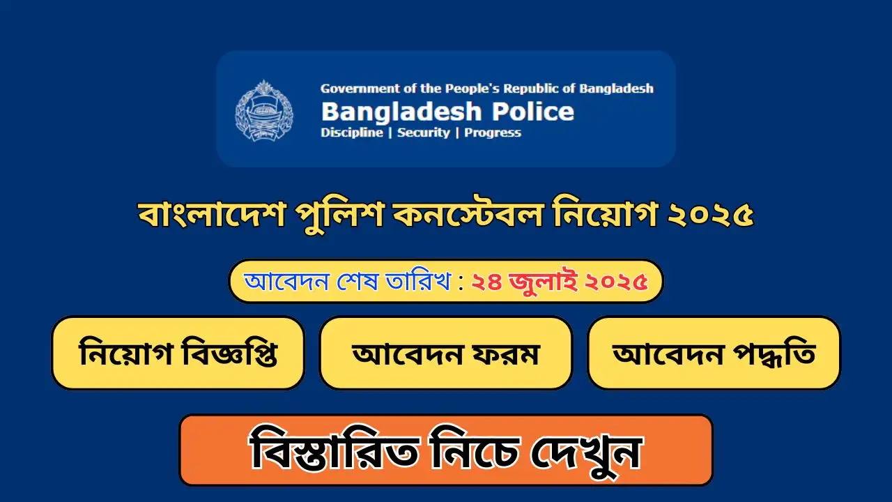 বাংলাদেশ পুলিশ কনস্টেবল নিয়োগ ২০২৫