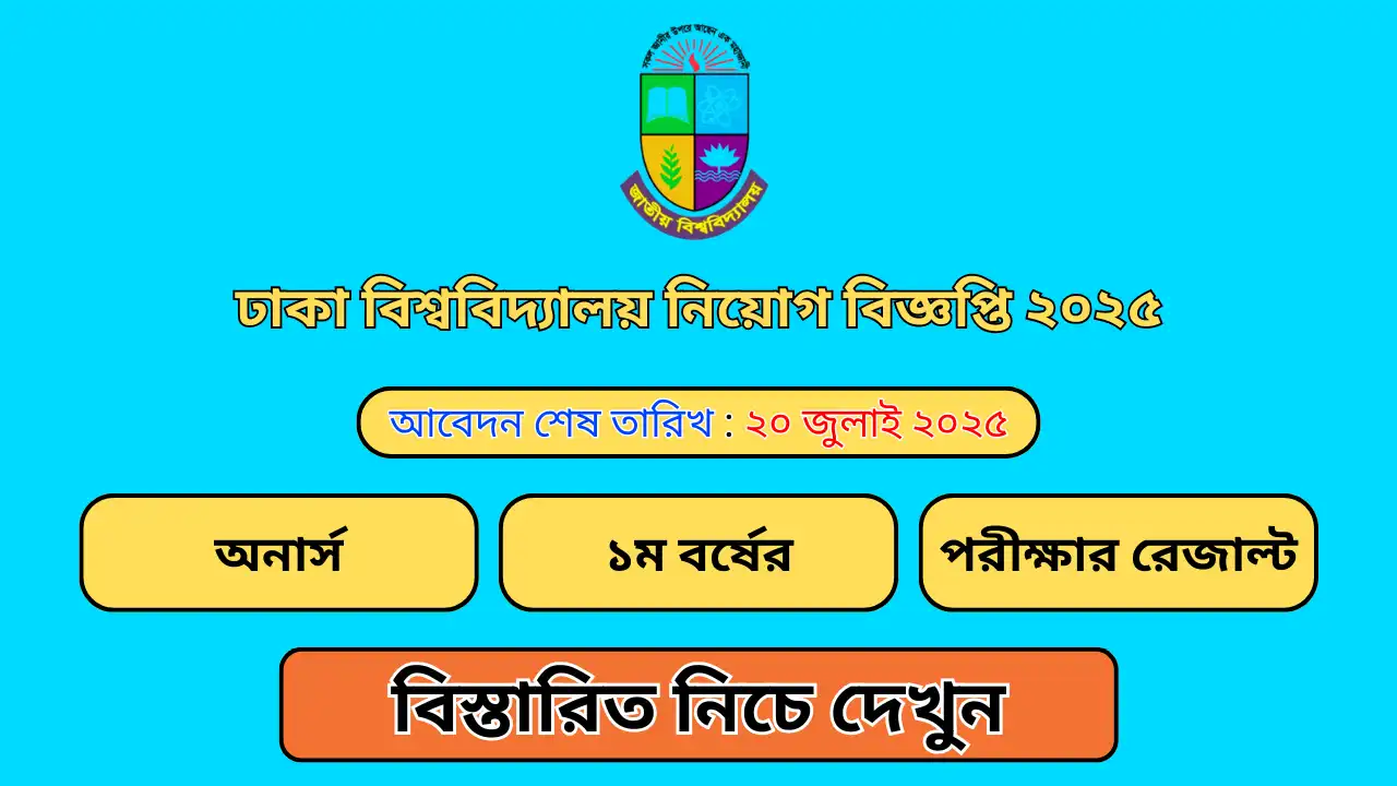 ঢাকা বিশ্ববিদ্যালয় নিয়োগ বিজ্ঞপ্তি ২০২৫